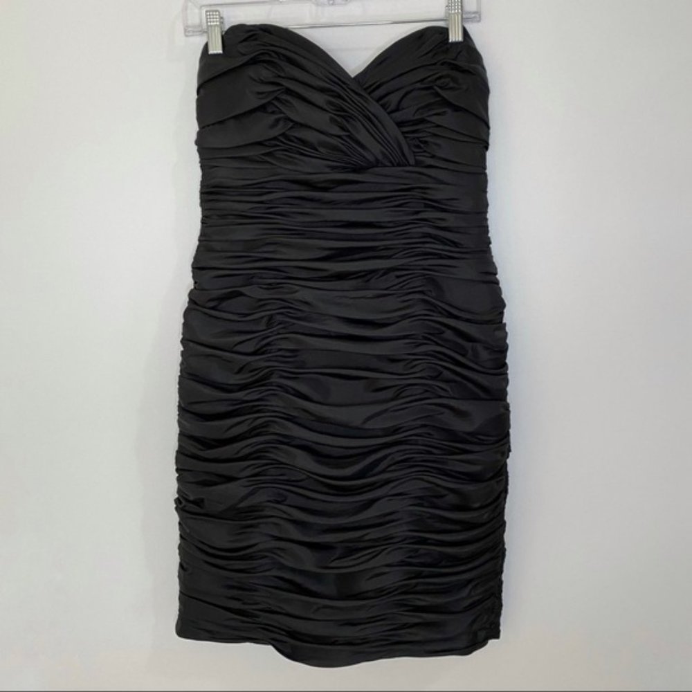 Jordan Fashions Black Party Ruched Dress Women's Size 6 Preowned - Picture 3 of 12